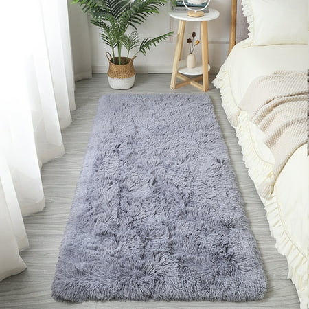 

Nordic ins silk hair girl bedroom bedside carpet plush household living room sofa room carpet wholesale Solid grey blue 120*160cm