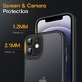 thumbnail image 6 of JETech Matte Case for iPhone 12 Mini 5.4-Inch, Shockproof Military Grade Drop Protection, Frosted Translucent Back Phone Cover, Anti-Fingerprint (Black), 6 of 6