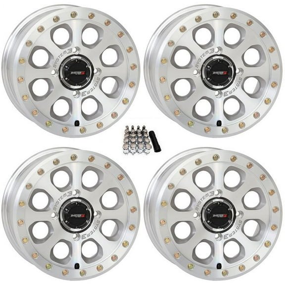 System 3 SB-7 Beadlock Wheels 15" Machined (6 1) Can-Am Maverick X3 / Honda Pioneer 1000