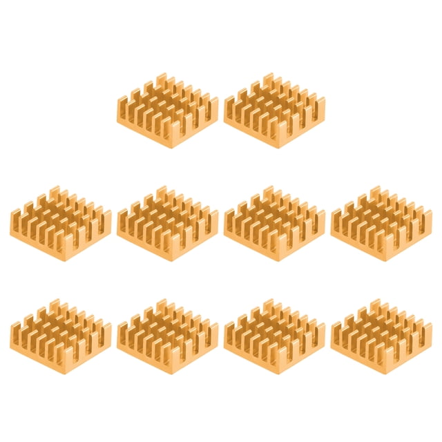 Unique Bargains 14x14x6mm Radiateurs en Aluminium Radiateurs Électroniques pour MOS IC Puce Ton Or 10 Pack