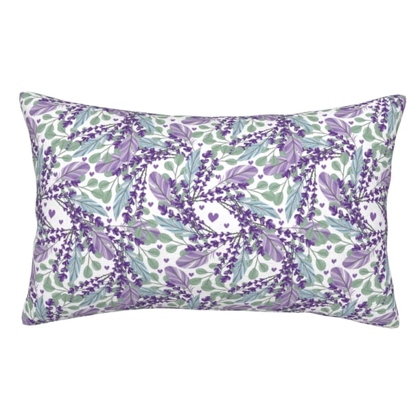 Balery Lavender Flowers Funda de Cojín Estampada, Regalos para Mujeres, Regalos de Amor para Ella, Regalos para Novia o Esposa, Funda de Almohada-16"x24"