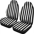 Black and White Striped Car Seat Covers Set Vertical Stripes Universal