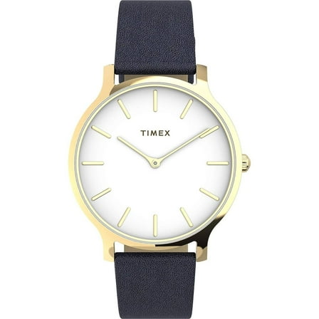 Timex TW2V049009J Women's White Dial Leather Strap Dress Watch