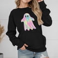 thumbnail image 2 of Gunia Toddler Halloween Ghost Sweatshirt Boy Girl Oversized Hoodie Casual Long Sleeve Pullover Sweatshirt With Pocket Drop Shoulder Cute Loose Fit Tops Fall Clothes Black 3-4 Years, 2 of 4