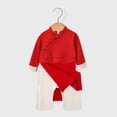 thumbnail image 1 of Ropa de un año para niños y niñas de un año Vestido de banquete de cien días Mono estilo chino estilo Tang Ropa de primavera y otoño invierno, 1 of 5