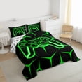thumbnail image 3 of Castle Fairy Abstract Gamer Twin Comforter Sets,Futuristic Geometric Honeycomb Bedding Set, 3 of 8