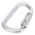 thumbnail image 2 of D Shaped Climbing Buckle, Auto Locking Climbing Clip Uniform Force Silver Alloy Steel  for Rappelling, 2 of 8