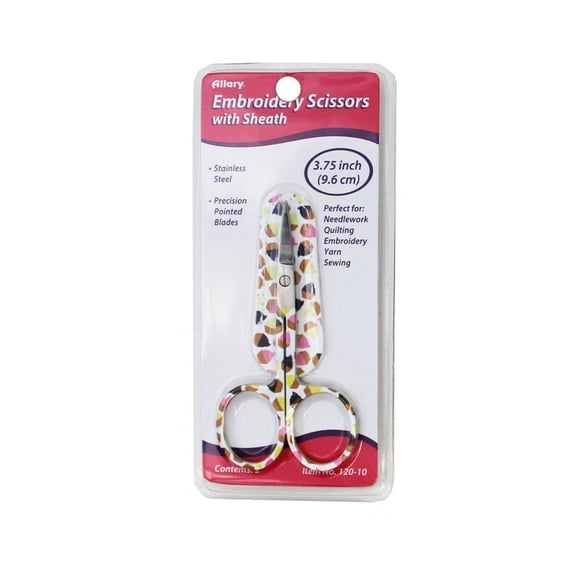 3 3/4 inch Cup Cakes Themed Embroidery Scissors in Leather Sheath