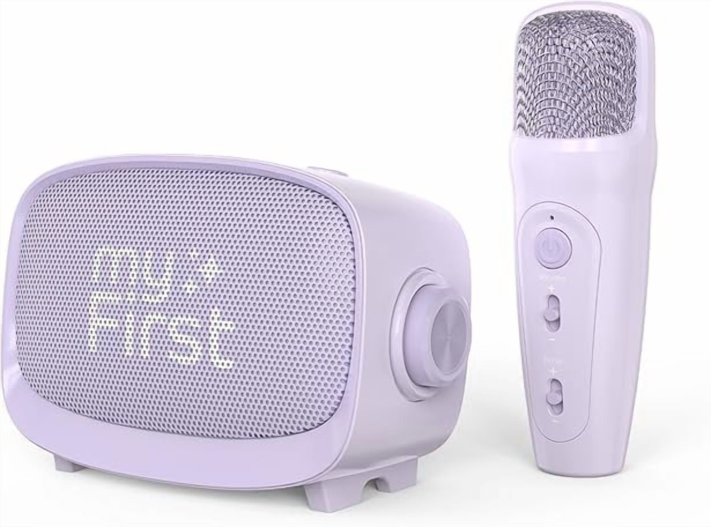 myFirst Voice 2 Kids Karaoke Machine with Portable Bluetooth Speaker, Wireless Microphone & 5 Voice Changers (Purple)