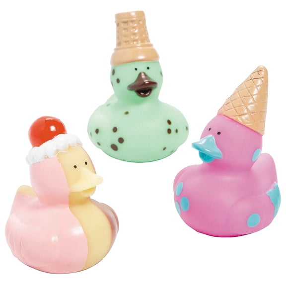 2 1/4" - 2 1/2" Ice Cream Rubber Ducks - 12 Pieces