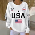 thumbnail image 2 of MEICHEN 250th Anniversary Usa Flag Printed Crew Neck Sweatshirt for Women Trendy Hoodless Pullover Top Patriotic Hoodless Sweatshirt, 2 of 4