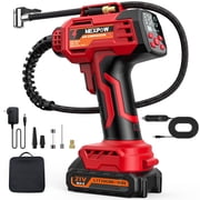 NEXPOW 160PSI Cordless Tire Inflator Portable Air Compressor, Air Pump for Car Tires with Removable 21V Battery, 12V DC Dual Power, Digital Gauge, Auto Shut-Off, LED Light for Bikes & Balls