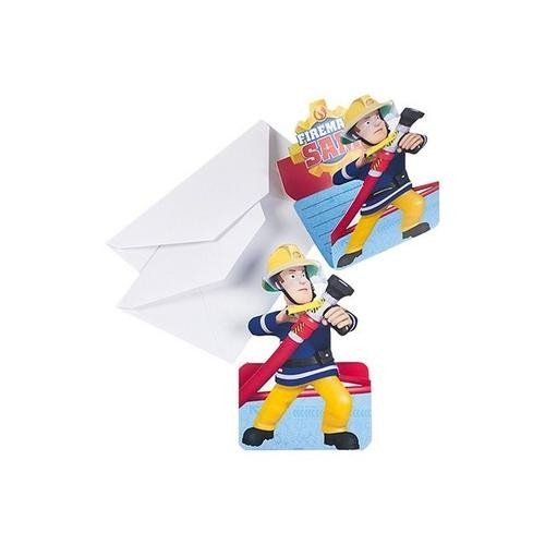 Fireman Sam Ensemble d'Invitations (Lot de 8)