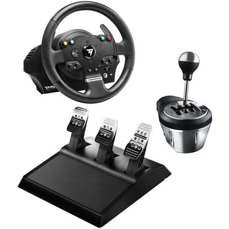 Thrustmaster 4469022 Xbox One/PC TMX Force Feedback Racing Wheel, 4060059 TH8A Add-On Gearbox Shifter and 4060056 T3PA Wide 3-Pedal (Best Xbox One Force Feedback Wheel)