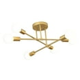 thumbnail image 3 of Modern Ceiling Light Matte Black Finish Retro modern gold Look 6-Light Gold, 3 of 9