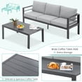 thumbnail image 4 of YODOLLA Ensemble de Mobilier de Patio Extérieur en Aluminium 7 Pcs, Ensemble de Conversation avec Canapé Sectionnel en Osier Toutes Saisons Gris Pâle, 4 of 9