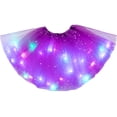 thumbnail image 3 of Falda para niños Falda con luz led Falda con lentejuelas y estrellas Falda con frunces Falda de malla luminosa, 3 of 5