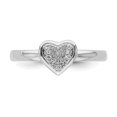 thumbnail image 4 of 925 Sterling Silver Stackable Expressions Heart Diamond Ring Size: 10; for Adults and Teens; for Women and Men, 4 of 5