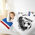 thumbnail image 4 of Manfei Cartoon Basketball Child Bedding Comforter Set, Blue Red Striped Geometric Twin Comforter Sets, Footall Sports Lover Bedding Set, Ultra Soft Home Decor, 2pcs, 4 of 8