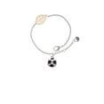 thumbnail image 2 of Delight Jewelry Silvertone Soccer ball - Goldtone Leaf Delicate Bracelet, 6.25+1.75", 2 of 4