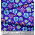thumbnail image 2 of Soimoi Blue Georgette Viscose Fabric Multicolor Mandala Print Fabric by Yard 42 Inch Wide, 2 of 3