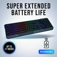 thumbnail image 3 of KLIM Chroma Clavier de Jeu Sans Fil RVB – Silencieux, Rétroéclairé, Rechargeable – PC/PS5/PS4/Xbox/Mac – Noir, 3 of 8