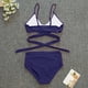 thumbnail image 4 of Augper Women Two Piece Vintage Swimsuit Wrap Cutout Bikini Sets Swimwear Push Up High Waist Bikini With Bottom, 4 of 6