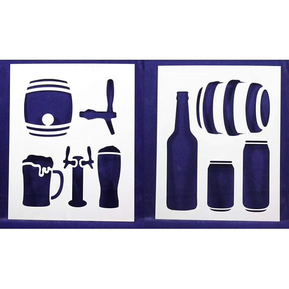 Beer -2 Piece Stencil Set 14 Mil 8" X 10" Painting /Crafts/ Templates