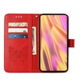 thumbnail image 5 of Design for Samsung Galaxy S22 Ultra 6.8 Inch Wallet Case, PU Leather Stylish Butterfly Flower Pattern Shockproof Flip Folio Phone Cover with Kickstand Wrist Strap Card Slots Magnetic Clasp Case,Red, 5 of 10