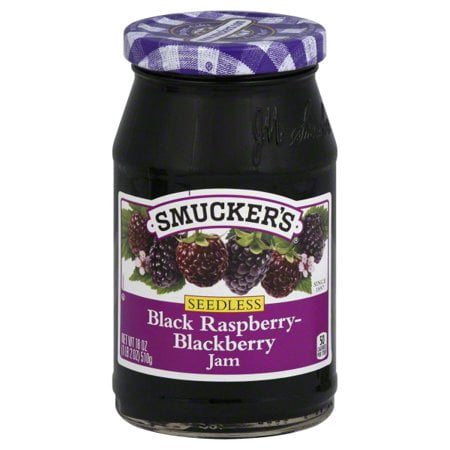 (3 Pack) Smucker's Seedless Black Raspberry-Blackberry Jam, 18