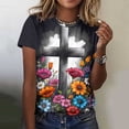 thumbnail image 4 of Youyipin Womens Tops Happy Easter Shirts For Women Easter Bunny T-Shirt Rabbit Graphic Tees Easter Egg Round Neck Short Sleeve Holiday Shirt Tops Spring Outfits For Women 2025, 4 of 4