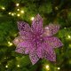 thumbnail image 4 of Ounissouiy 10/20 piezas purpurina árbol de Navidad flores artificiales flor falsa decoración de árbol de Navidad Kits de decoración para fiestas violeta Ounissouiy HA001459-05, 4 of 6