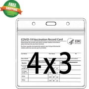 CDC ID Card Protector Record Vaccine Cards Cover Holder COVID-19 4 x 3 inch Cards Holder Clear Plastic Sleeve with Waterproof Type Resealable Zip