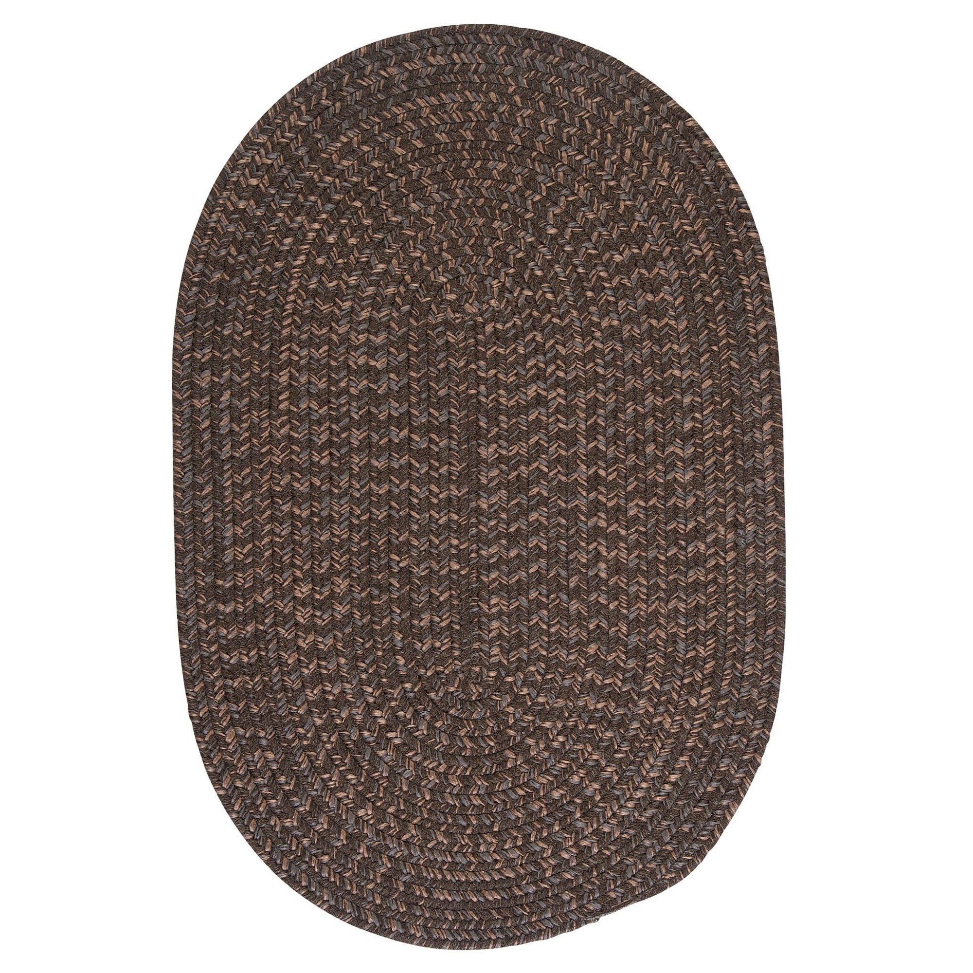 3' x 5' Brown Handmade Braided Oval Area Throw Rug