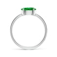 thumbnail image 2 of ANGARA Lab Grown 1.1 Ct Oval Emerald Solitaire Ring With Diamonds for Women in 925 Sterling Silver (Size-8x6mm) | May Birthstone, Anniversary, Jewelry Gift for Women | Lab-Grown Emerald Ring, 2 of 7