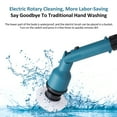 thumbnail image 4 of Zootealy Adjustable Lithium Battery Powered Cleaning Brush Set with 8 Interchangeable Heads, 45° Rotation, 61~121cm Extendable, US Plug, 21V, 2000mAh, Waterproof, Blue, 4 of 6