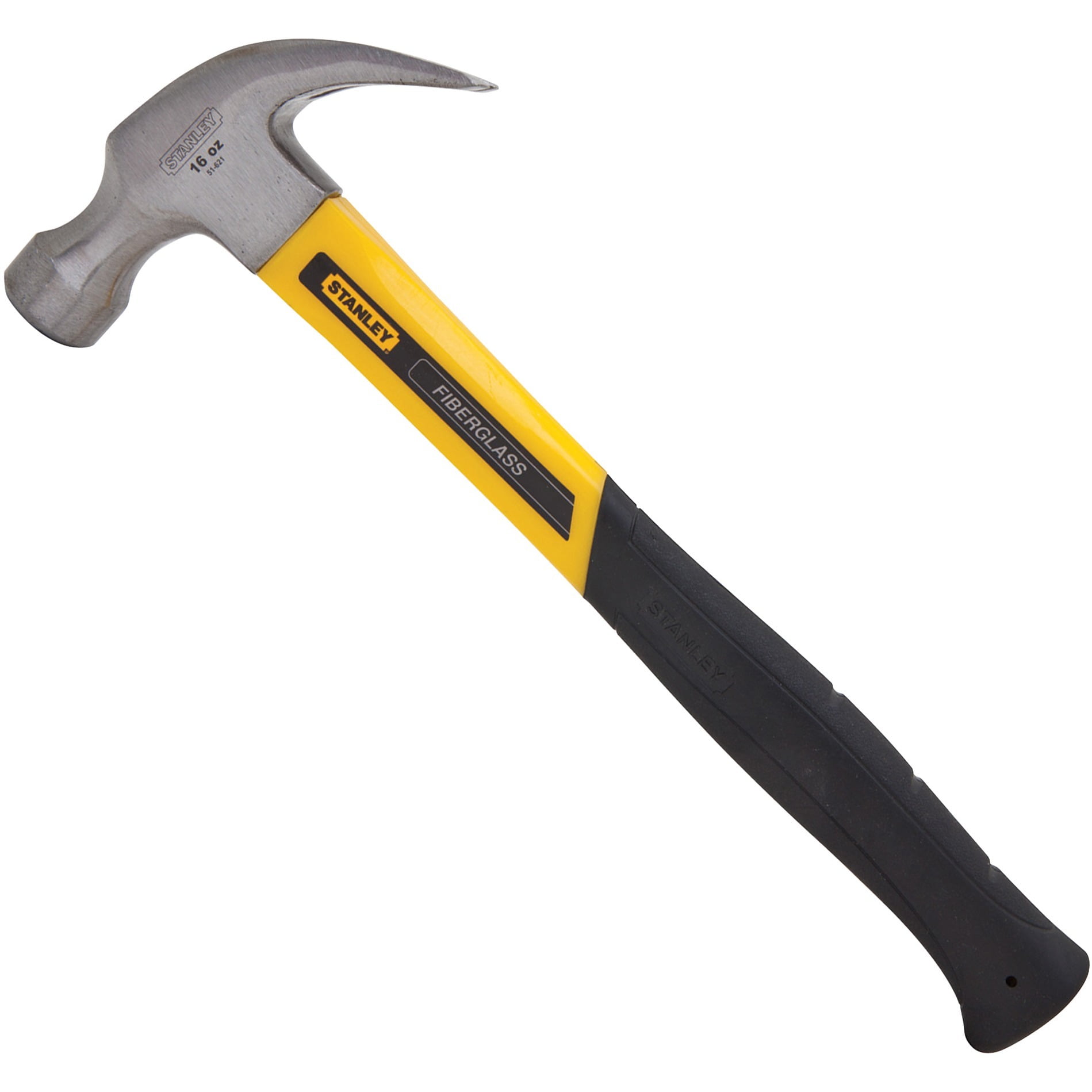 Stanley STHT51512 16 Oz Yellow/Black Curved Claw Fiberglass Nail Hammer