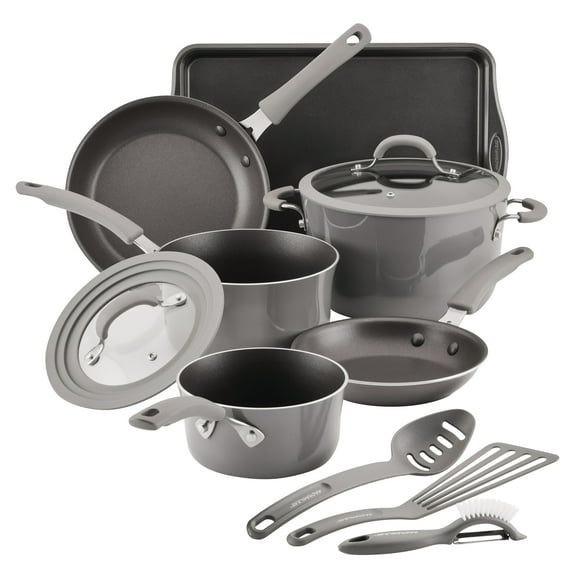 Rachael Ray Cook   Create 11 Pc Aluminum Nonstick Cookware Set, Gray