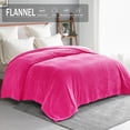 thumbnail image 2 of Exclusivo Mezcla Twin Size Jacquard Weave Wave Pattern Flannel Fleece Velvet Plush Bed Blanket as Bedspread/Coverlet/Bed Cover (90" x 66", Hot Pink), 2 of 7
