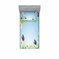 thumbnail image 2 of Butterfly Bedding Set with Sheet & Covers, Daisies with Butterflies on Scenic Sky Chamomiles Animal Nature Happiness Art, Printed Bedroom Decor 2 Shams, 4 Sizes, Multicolor, by Ambesonne, 2 of 3