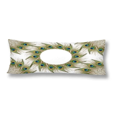 Gckg Beautiful Peacock Feathers Body Pillow Covers Pillowcase