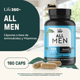 thumbnail image 4 of Suplemento Alimenticio LIFE 360+ All Men 180 Cápsulas Creatina Monohidratada Vitaminas, 4 of 7