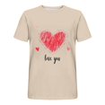 thumbnail image 4 of Camisas de Manga Larga para Hombres Imprimir Casual Cuello Redondo Blusa de Manga Corta, Camisas de Lino para Hombres, 4 of 8