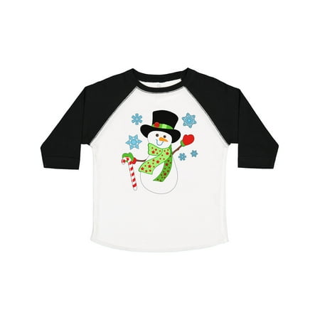 

Inktastic Christmas Snowman in Top Hat with Candy Cane Gift Toddler Boy or Toddler Girl T-Shirt