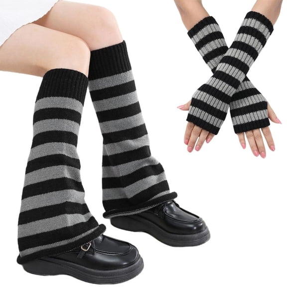 Ywmsfl Multifunctional Arm Warmer and Leg Warmer Set Flared Leg Warmers Long Fingerless Gloves Women Punk Accessories