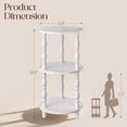 thumbnail image 3 of Maliowa 3-Tier Side Table, Small Round End Table for Living Room Bedroom, Accent Table Narrow Nightstand with Storage Shelf, White, 3 of 10