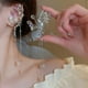 thumbnail image 3 of Brillante mariposa cristal Rhinestone cuelga gota oreja manguito cadena larga Rhinestone cristal araña pendiente oreja manguito mariposa, 3 of 5