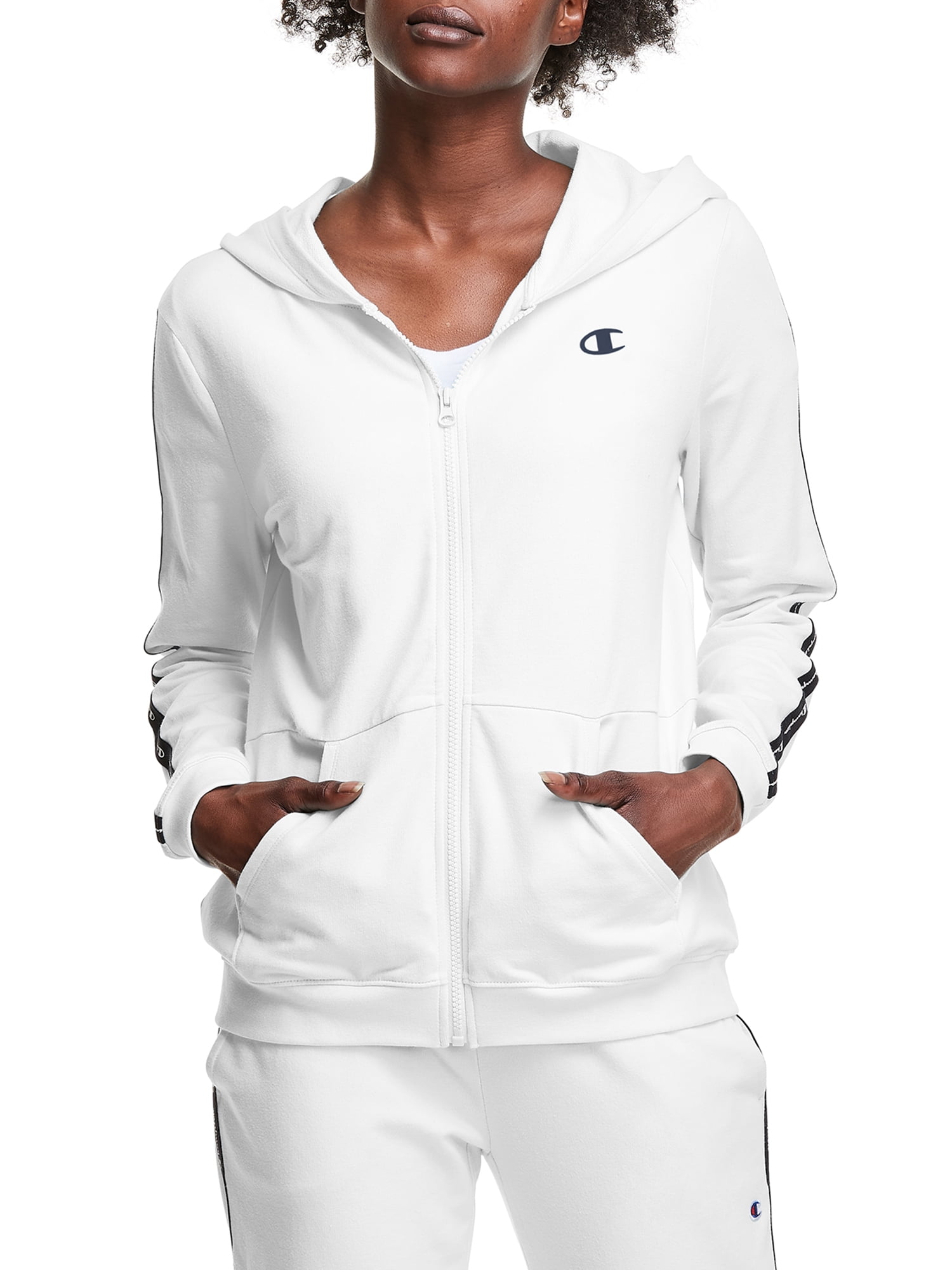 Champion Women's Full Zip Hoodie with Logo Taping - Walmart.com