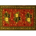 thumbnail image 1 of Ahgly Company Machine Washable Indoor Rectangle Persian Yellow Traditional Area Rugs, 6' x 9', 1 of 4
