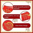 thumbnail image 4 of Mantel de lino triangular con diseño de doble dragón y cuentas rojas para mesa de Año Nuevo, decoración para cenas, 4 of 4